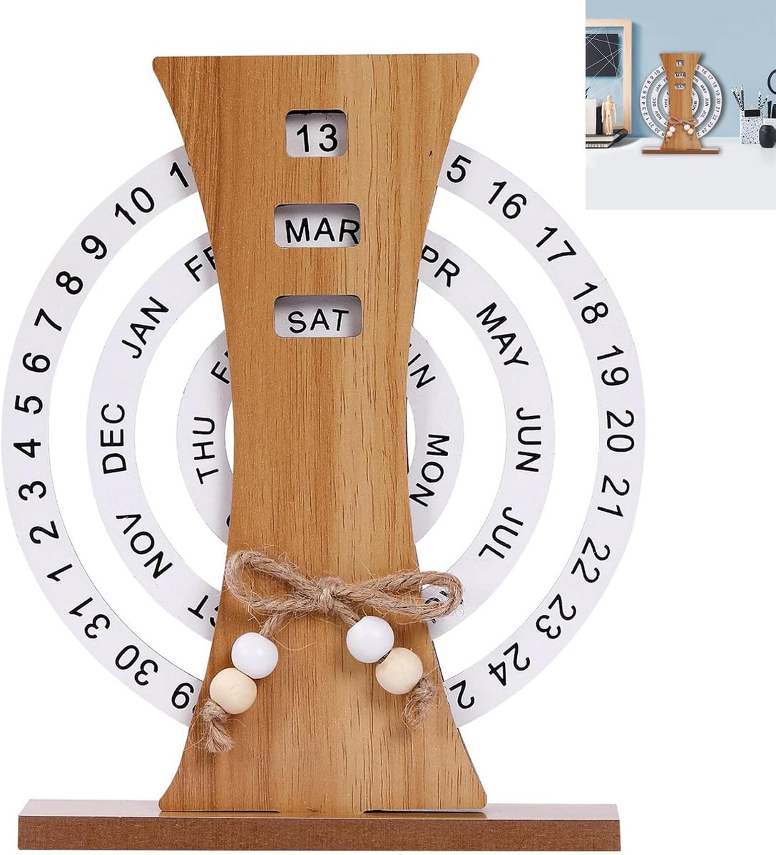 Eternal Calendar - Creatieve Tafelkalender - Houten Vintage Design - Unieke Decoratie voor Thuis - ShopVlot