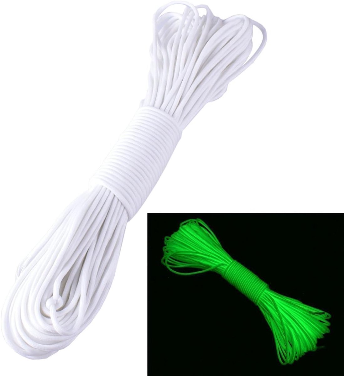 25 ft Paracord 550 LBS Strength – Glow-in-the-Dark Emergency Survival Cord (9-Strand, UV Reactive, Waterproof & Weatherproof) for Camping, Hiking, Outdoor Gear, Bracelets,