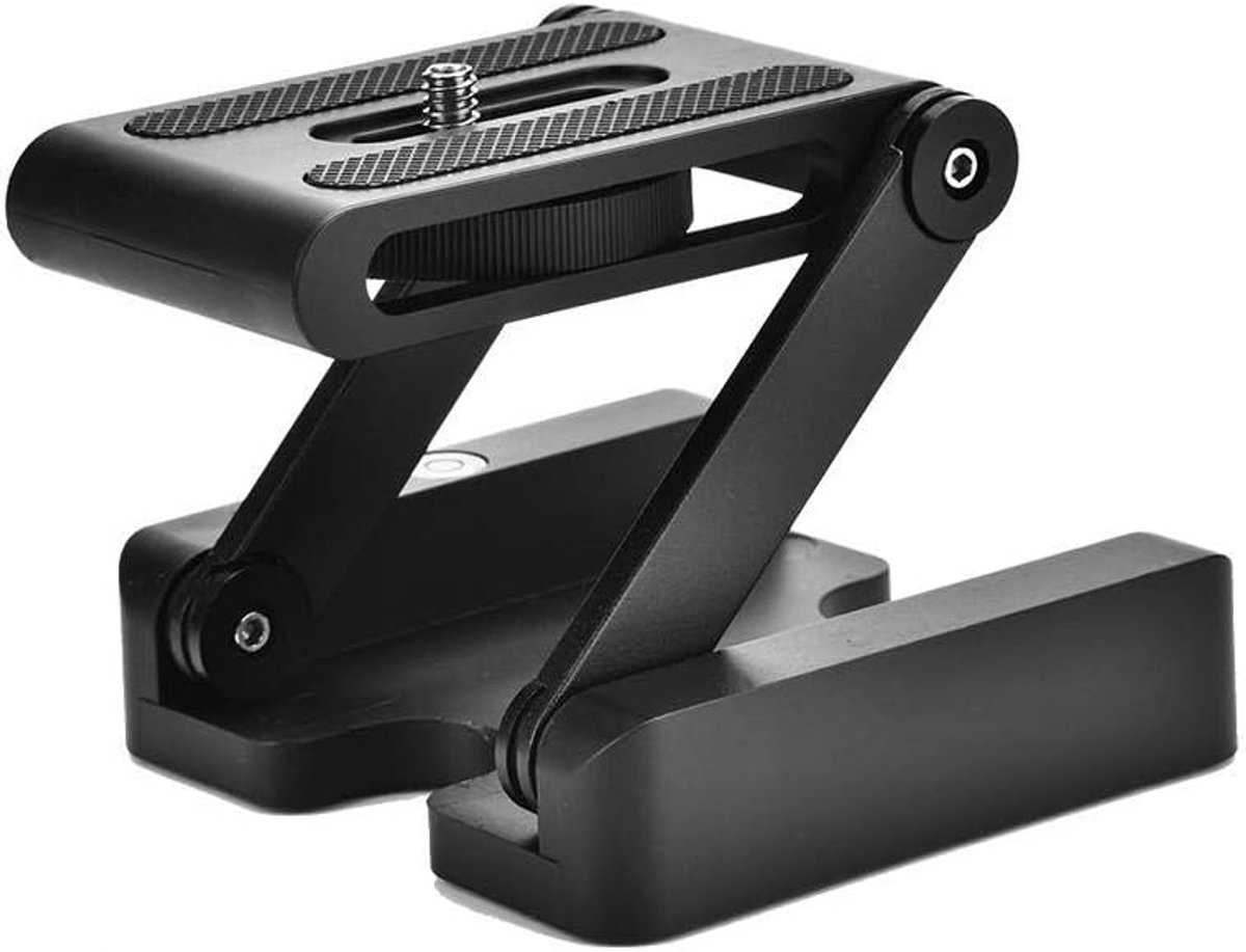Flex Tilt Head, Z-Type Tilt Flexible Folding Tripod Head 1/4"Mounting Screw for Nikon for Canon DSLR Cameras, Tripod Quick Release Plate