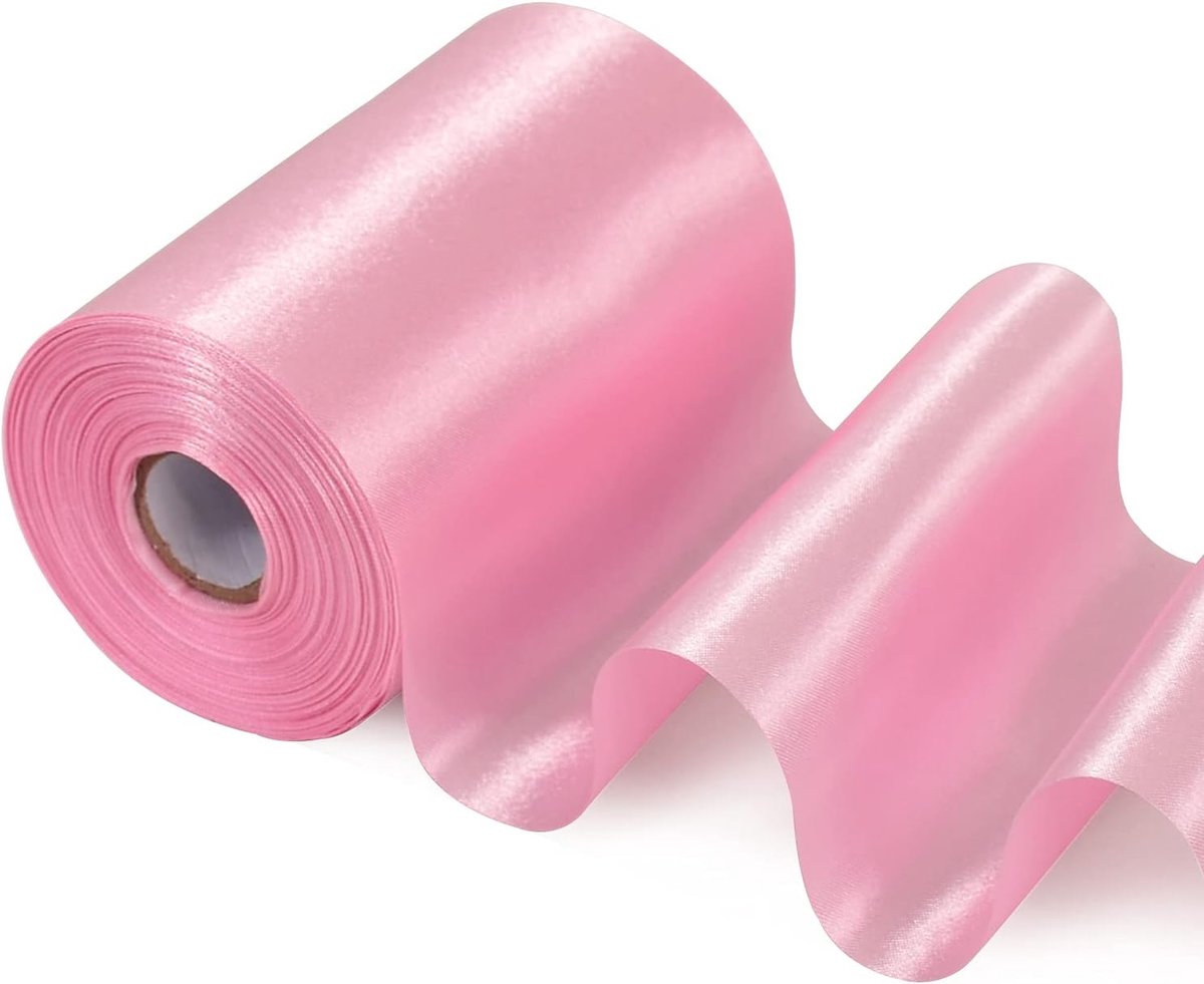 10 cm breed roze effen satijnen lint 20 m stof groot lint voor knippen ceremonie grote opening stoel sjerpen tafel haar auto strikken bloemen naaien ambachtelijke geschenkverpakking bruiloft