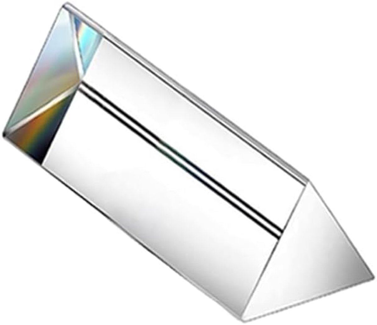 1 Stuks K9 Kristal Optisch Glas Driehoekige Prisma Heldere Triple Prisma voor Fotografie Effecten Natuurkunde Onderwijs Licht Spectrum Optica Kit (100mm)