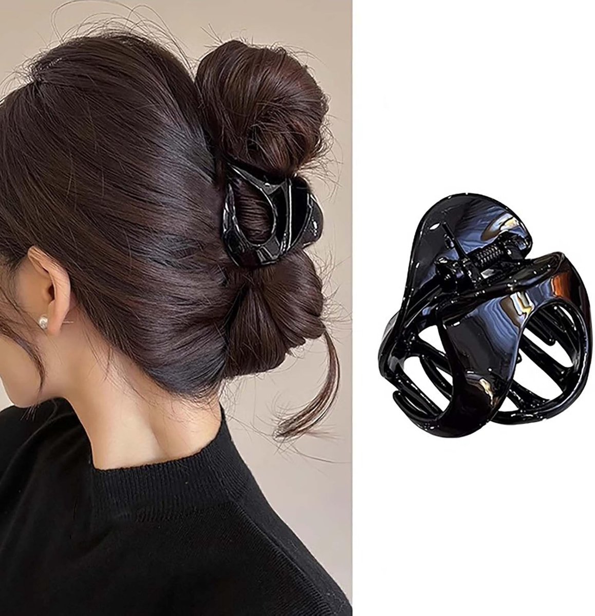 kleine klauw haarspeld voor vrouwen zwart medium clip plastic dik haar antislip clip klauw sterke grip haaraccessoires