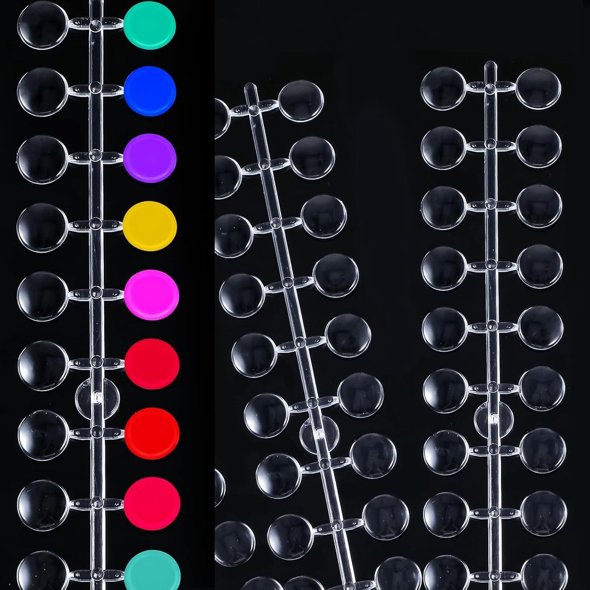 240 stuks nageldisplay, stippen, kleurpunten, transparant, nail art display, nagellak, displays, rond, voor nagelstudio en beginners, doe-het-zelf nail art nagelstudio's