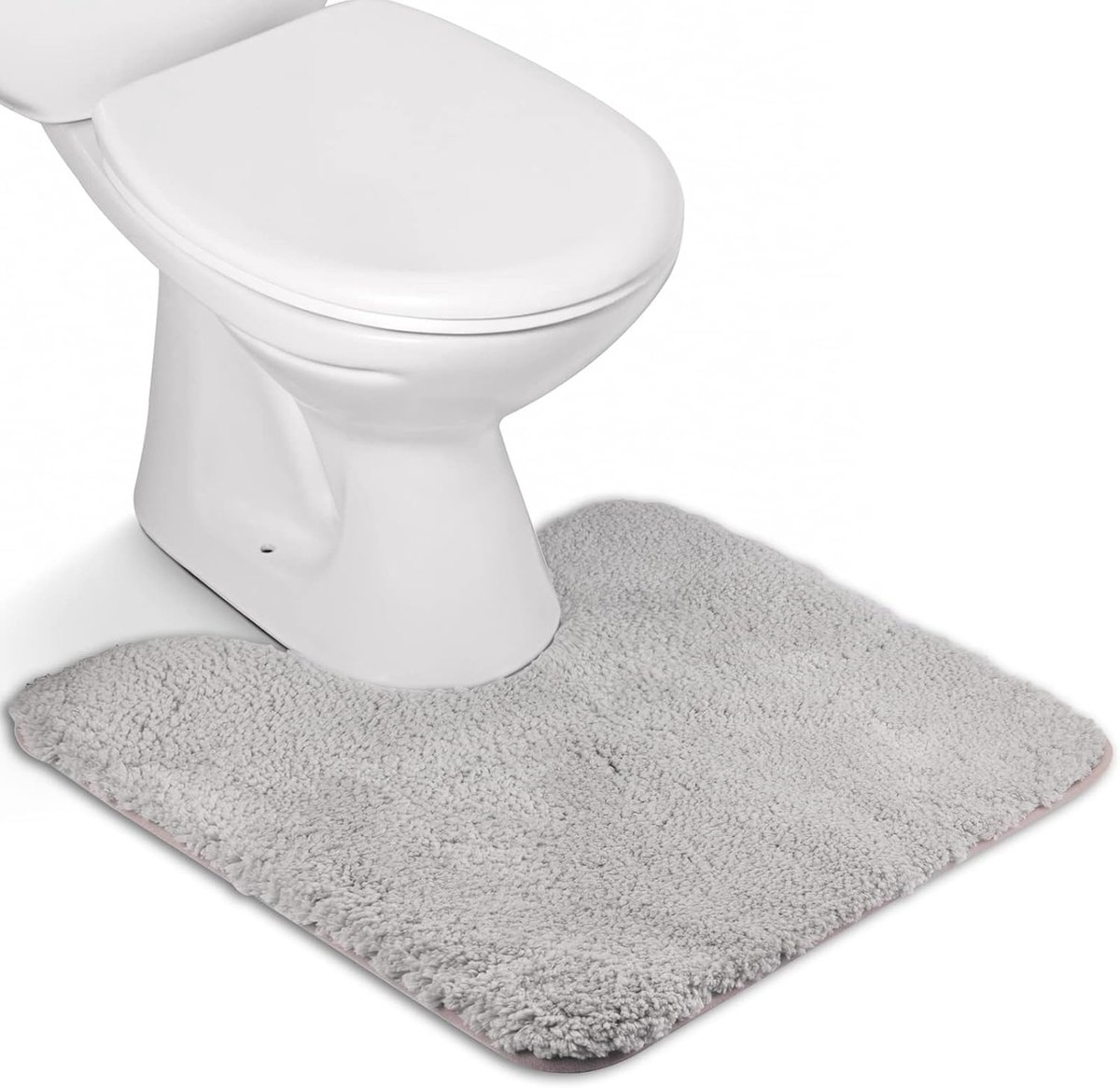 SnelShoppen - Non Slip Badmat, Machinewasbare Badmat met Waterabsorberende Zachte Microvezels, voor Badkuip, Douche en Badkamer (U-50X50cm, Licht Grij