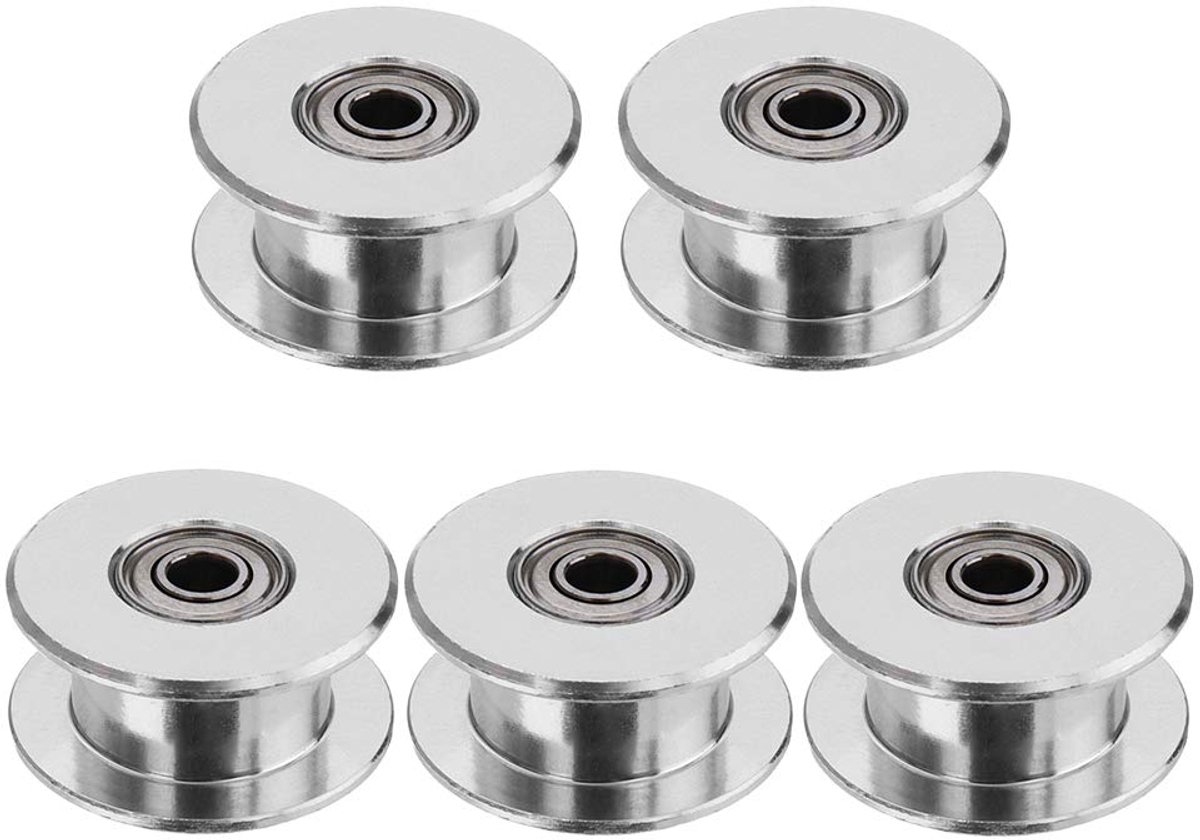 GT2, tandloze riemschijf, glad model, aluminium, tandriemschijf GT2 idler pulley voor 3D-printer, 6 mm brede tandriem (16 tanden 3 mm boring) | Gladde Art riemschijf wiel tandriemschijf GT2 idler katrol voor 3D-printer 6 mm brede tandriem
