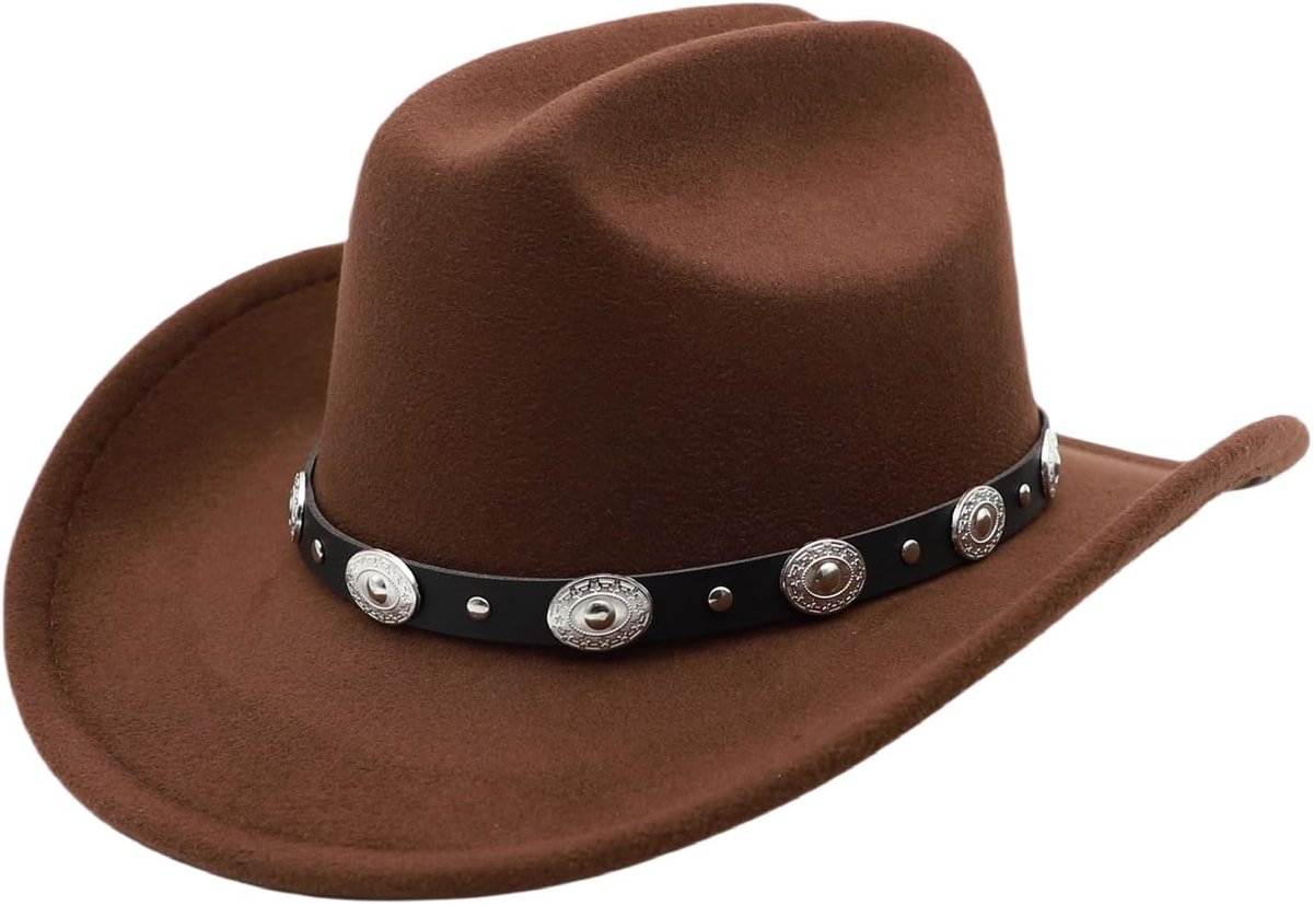 zwart heren cowgirl kostuum dames met band waardehoed cowboyhoed carnaval