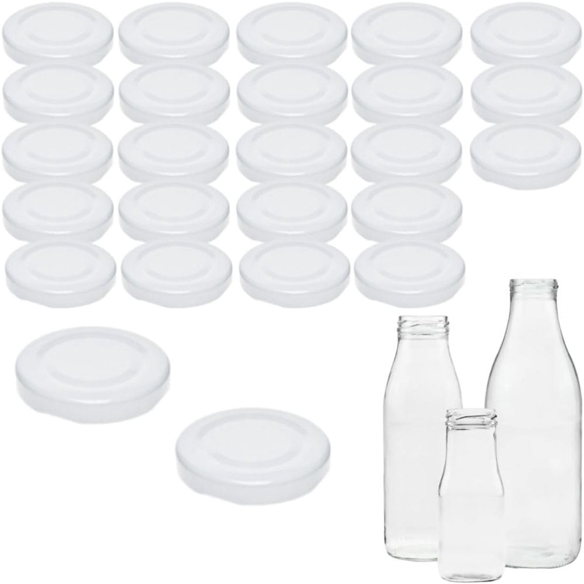 Deksels voor glazen flessen 5 cm / TO48 twist-off reservedeksel schroefdeksel voor melkflessen en sapflessen kleur wit