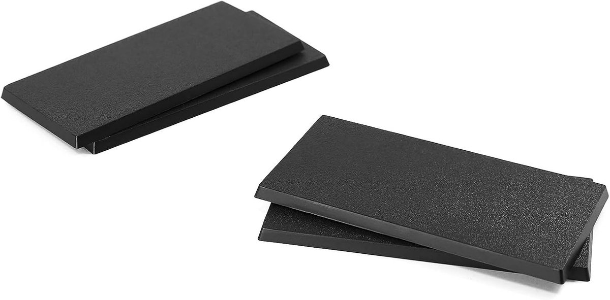 Rechthoekige basis van kunststof voor figuren of miniaturen voor oorlogsspelletjes tafeldecoratie (4 stuks 50 x 100 mm)