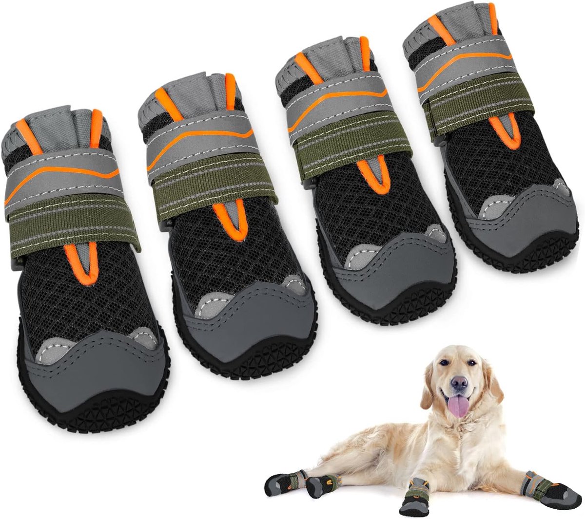 Schoenen, antislip en waterdichte hondenschoenen, reflecterende rubberen zool, wintersneeuwlaarzen voor huisdieren