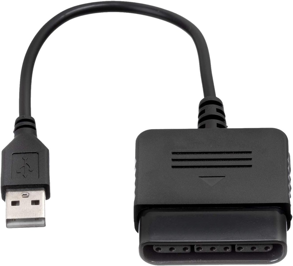 Converter-adapter voor PS1, PS2 naar PS3 of pc, controller-adapter naar PS3, consolebesturing naar USB, compatibel met Sony PS1, PS2, lengte 20 cm, zwart