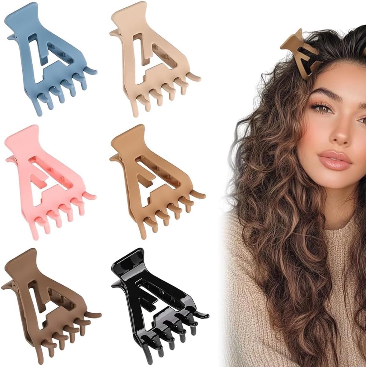 6 antislip haarklemmen, haarclips voor het optillen van de wortels en voor het geven van volume, krullend haar, volumeclips voor wortels, zonder vouwen
