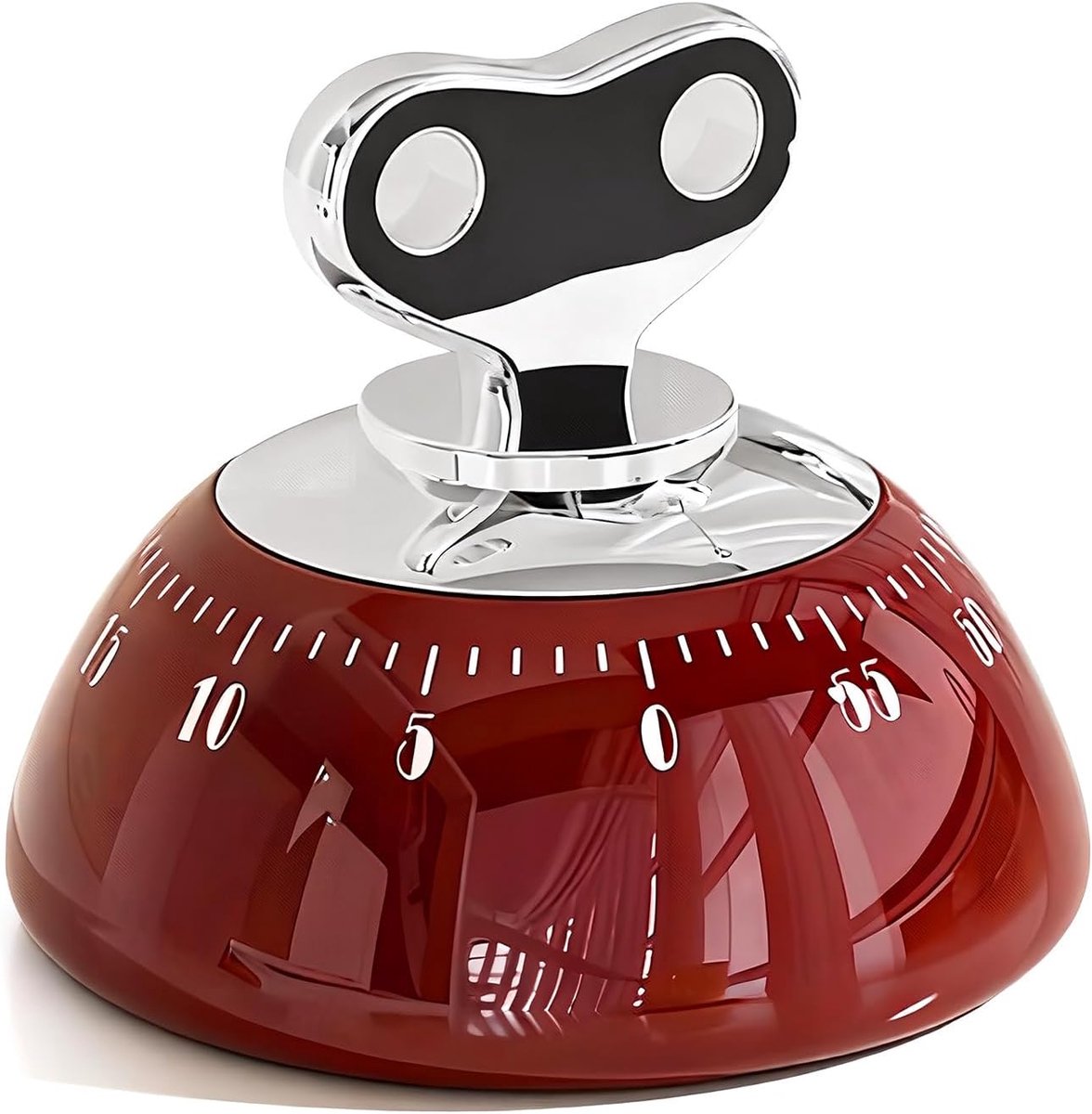 Mechanische keukentimer, magnetische mechanische timer, magnetische timer, countdown 60 minuten, visuele timer voor keuken, studie, kantoor en klaslokaal (rood)