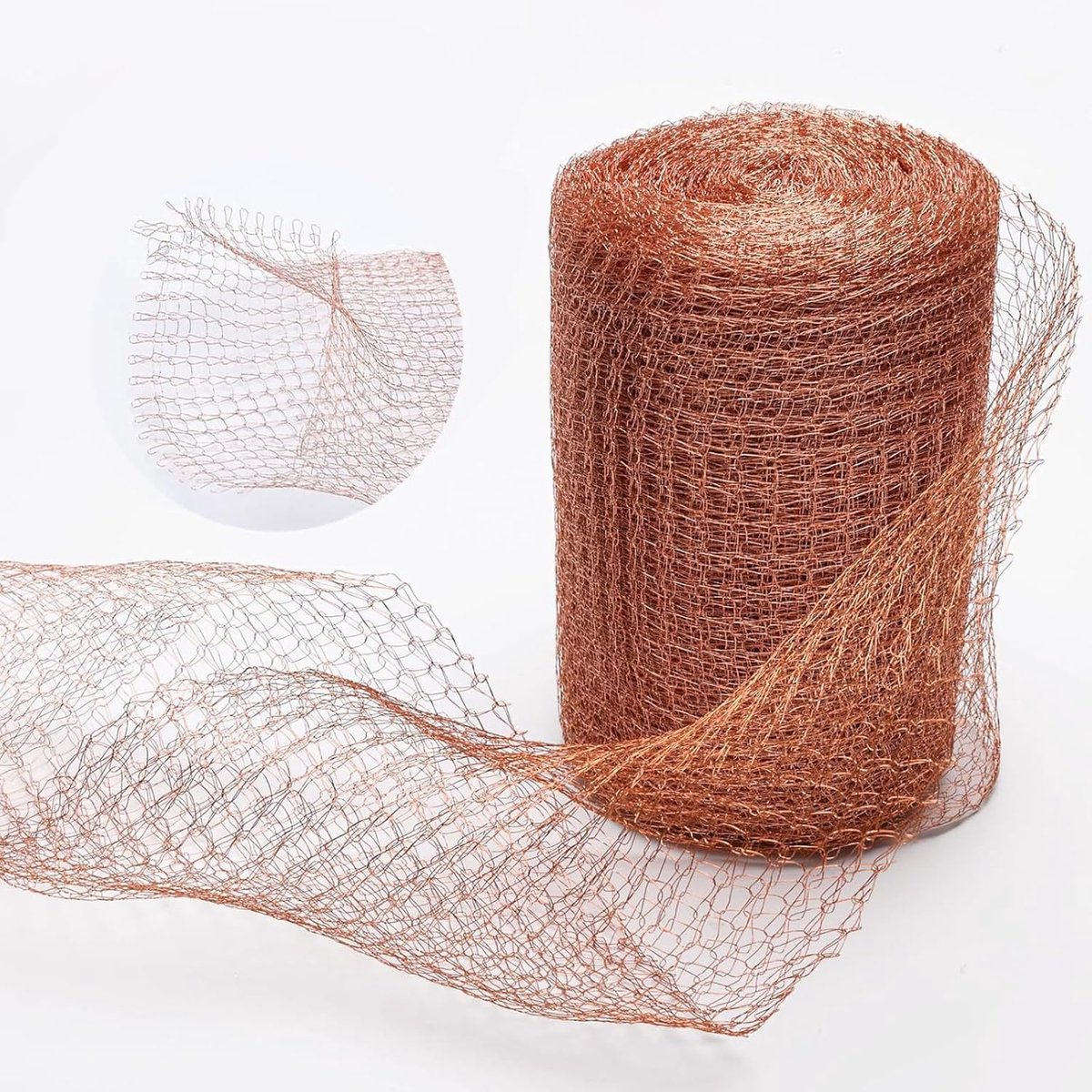 SnelShoppen - 2 x 12.7 cm x 6 m Koper Insecten Controle Net voor Vogels, Slakken, Tuin, Hoogwaardige Kwaliteit, Roestvrij, Temperatuurbestendig, Flexi