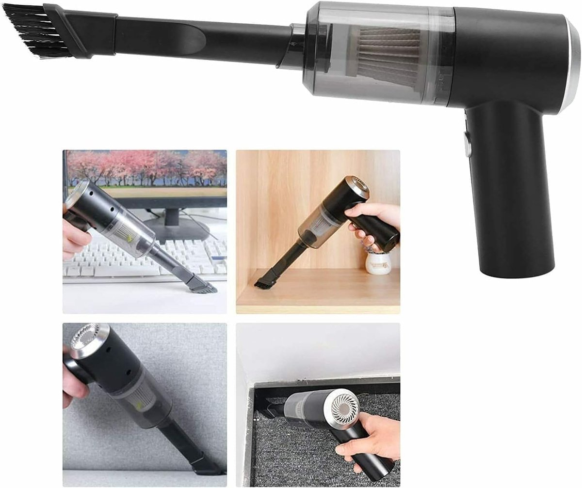 SnelShoppen - Draadloze Mini Auto Stofzuiger, Oplaadbaar, Krachtig, Multifunctioneel en Draagbaar voor Auto, Thuis, Camping en Meer
