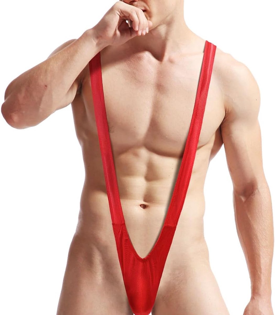 Borat Zwembroek voor heren, grappig badpak, tankini, zwemshorts, koord, tanga, ondergoed, V-vormig, feestkostuum, bikini voor mannen, Halloween, kostuum, retro, sexy