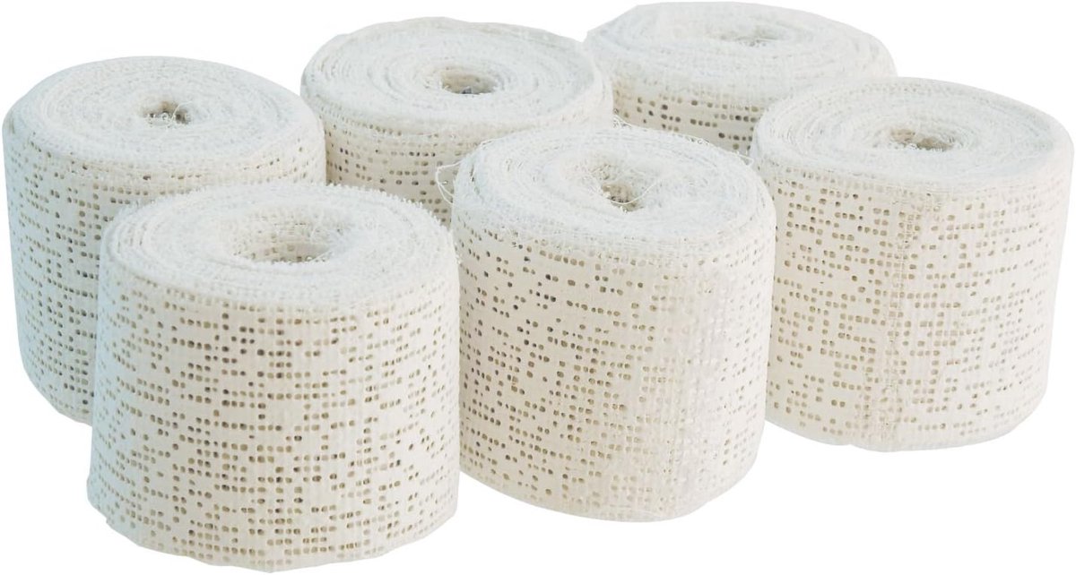76000009 gipsverband voor babybuikafdruk, 6 rollen, wit