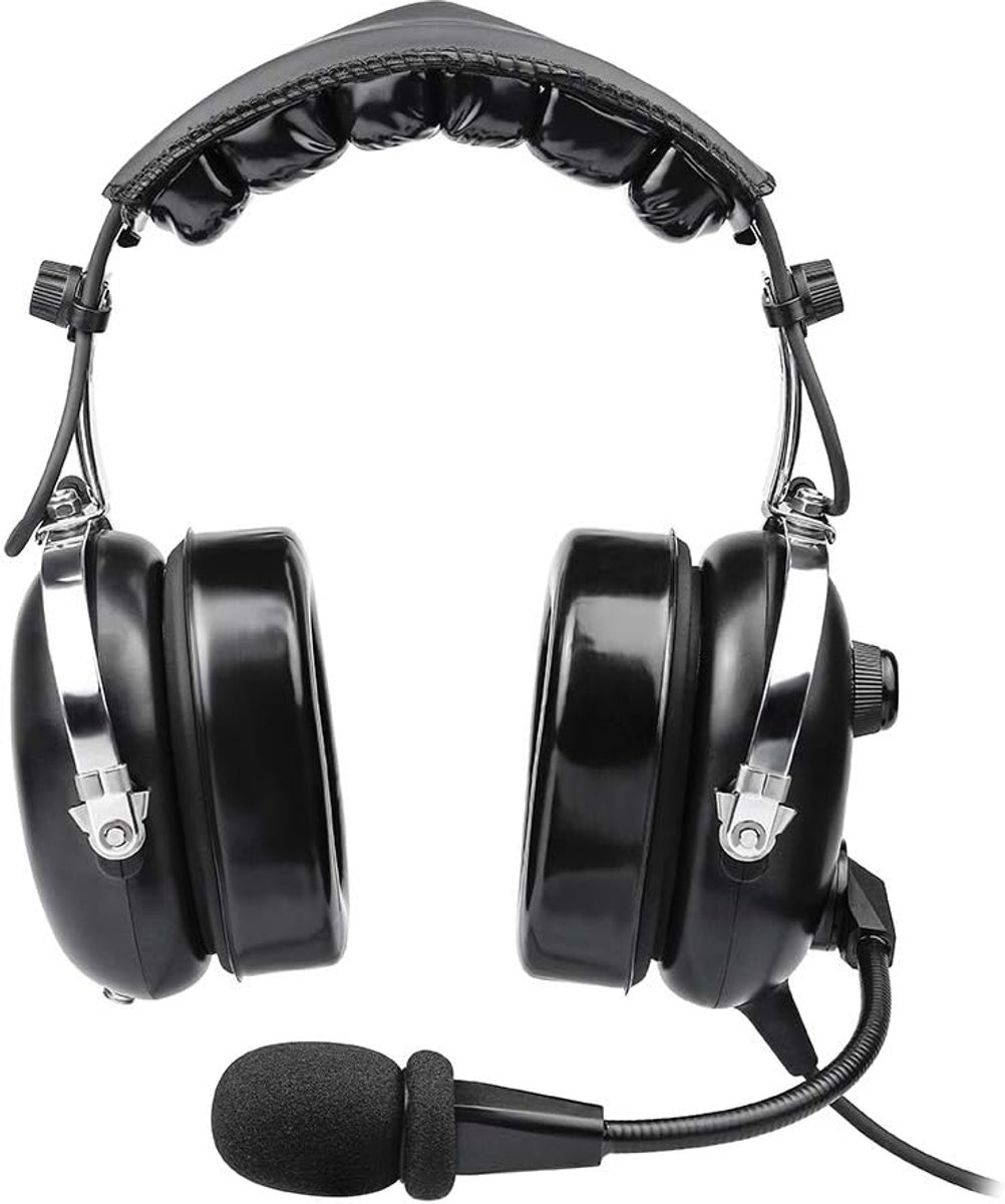 Luchtvaart-headset voor piloten, PNR luchtvaart-headset, comfortabele oorafdichtingen, passieve ruisonderdrukking, met draagtas