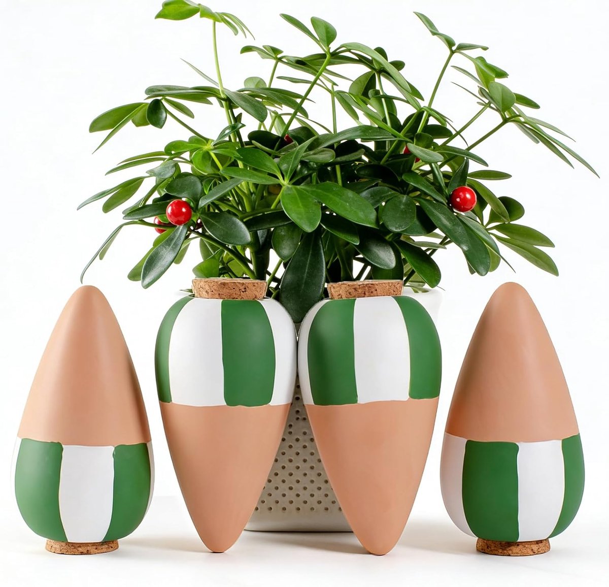 SnelShoppen - Zelfwaterende Plantenprikkers - Terracotta Plantenwatergevers voor Binnen- en Buitenplanten - Automatisch Watergeefsysteem voor Tuin, Ka