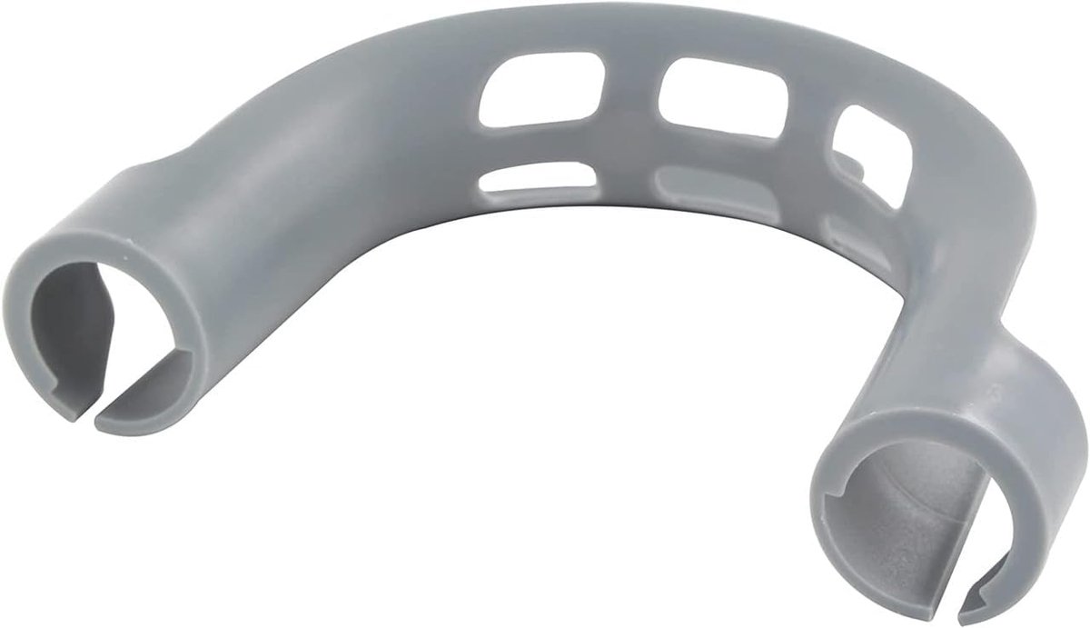 SnelShoppen - Universele 180° Houder voor Afvoerslang in Wasmachine en Vaatwasser - Grijze PVC Ophangbeugel - 155mm x 118mm x 26mm