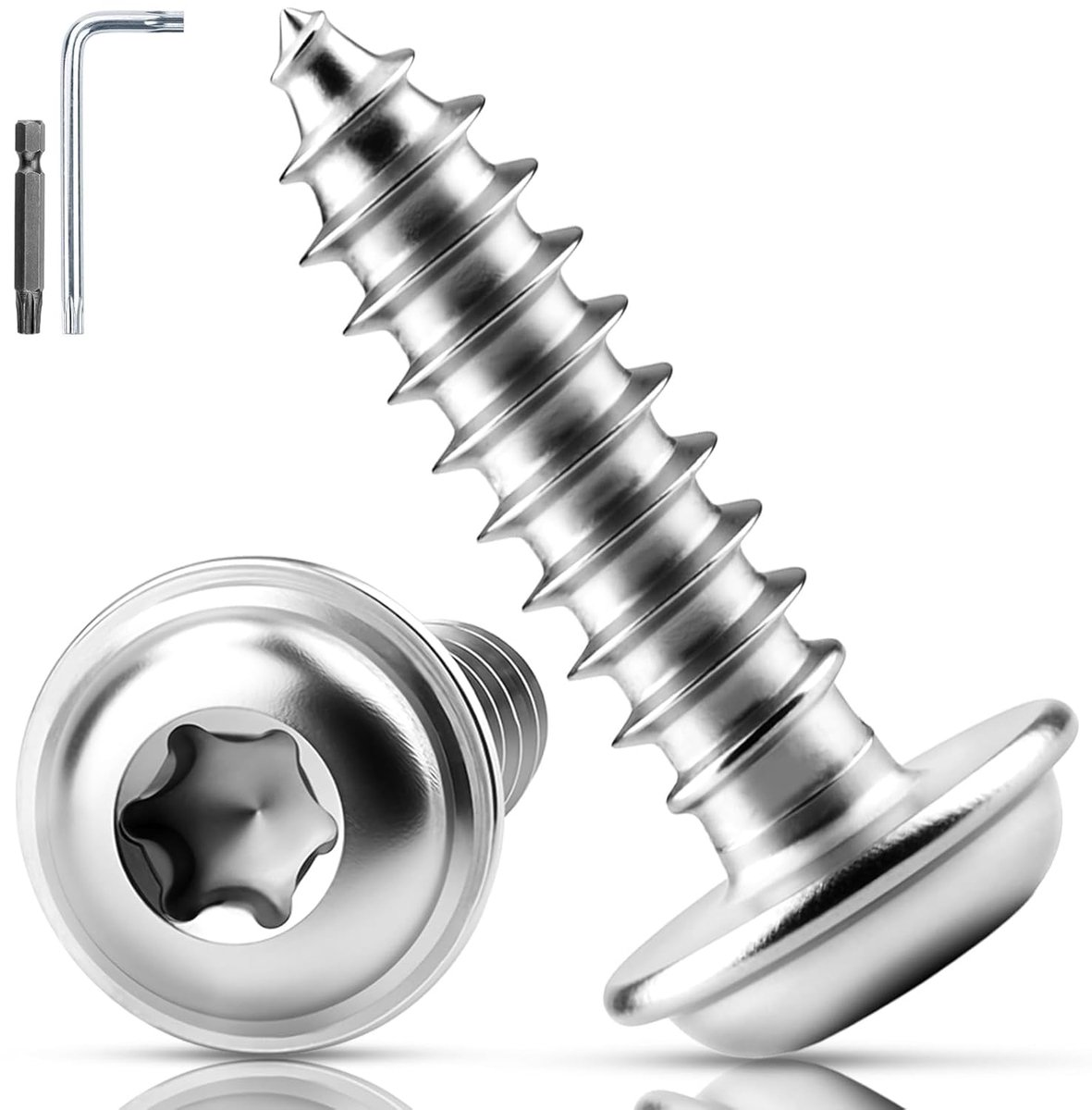 120 Stk Blechschrauben Torx M3x12 mm Lenskopschroeven Tellerkopschroeven Roestvrij staal A2 V2A Zelfsnijdende schroeven met schijf Platkopschroeven Houtschroeven Torx voor akoestische panelen