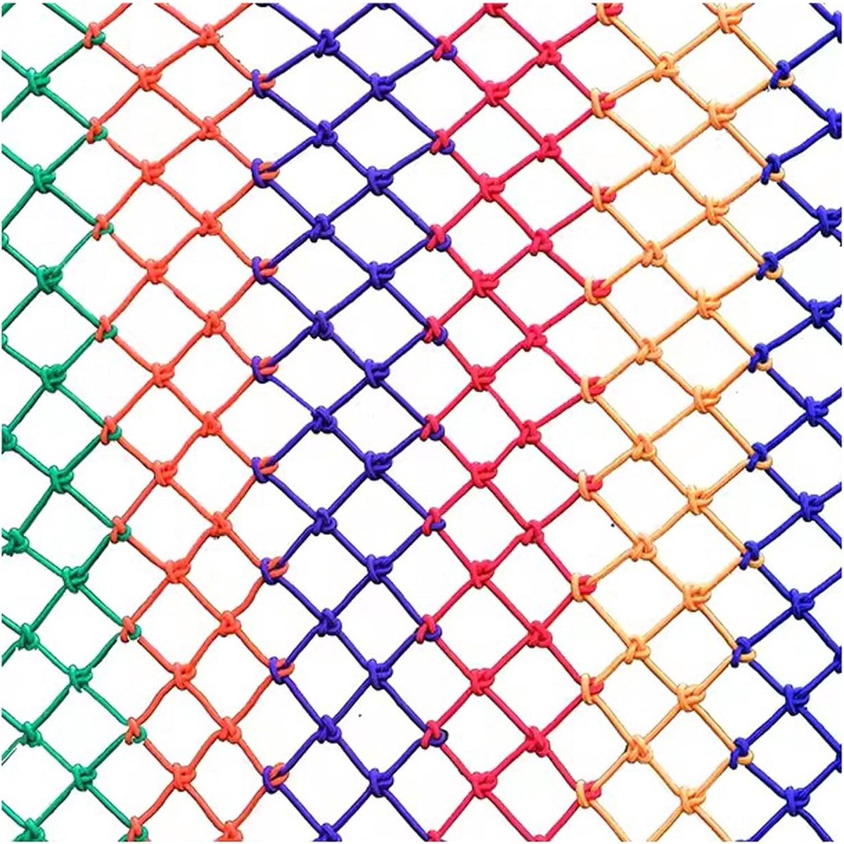 Veiligheidsnet Voor Kinderen Huisdier Speelgoed, Beschermende Trap Leuning Netten, Kleurrijke Nylon Balkon Touw Cargo Net Boomhut Klimmen Decoratieve Net(Size:2 * 2m(7 * 7ft),Color:Kleurrijk)