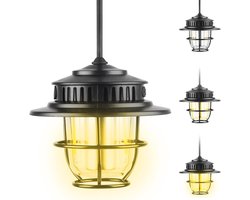 SnelShoppen - Campinglamp IPX4 Waterproof, Oplaadbaar, 1000 Lumen, 4 Lichtstanden, Draagbare Buitenlamp voor Kamperen, Vissen, Noodverlichting, 360° V