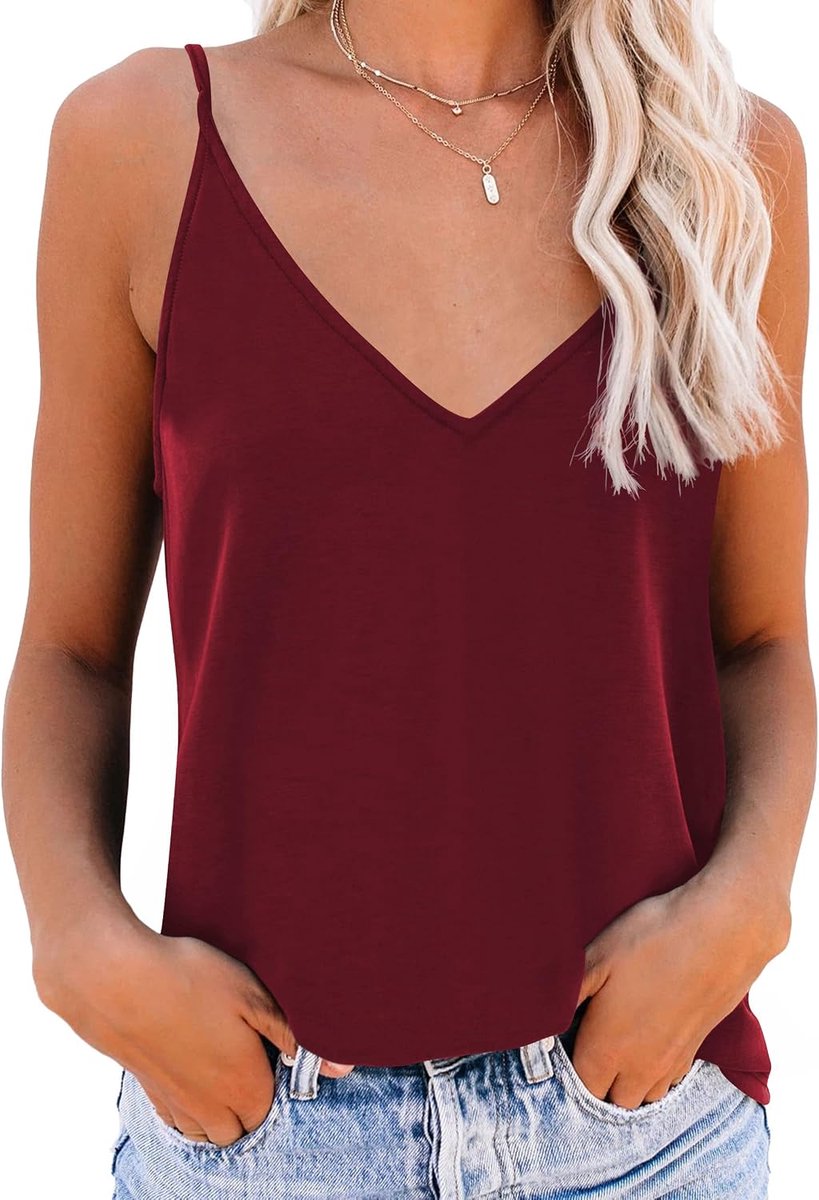 Onderhemden, spaghettibandjes voor dames, basic top, lange tanks, verstelbare spaghettiband, camisole tanktop