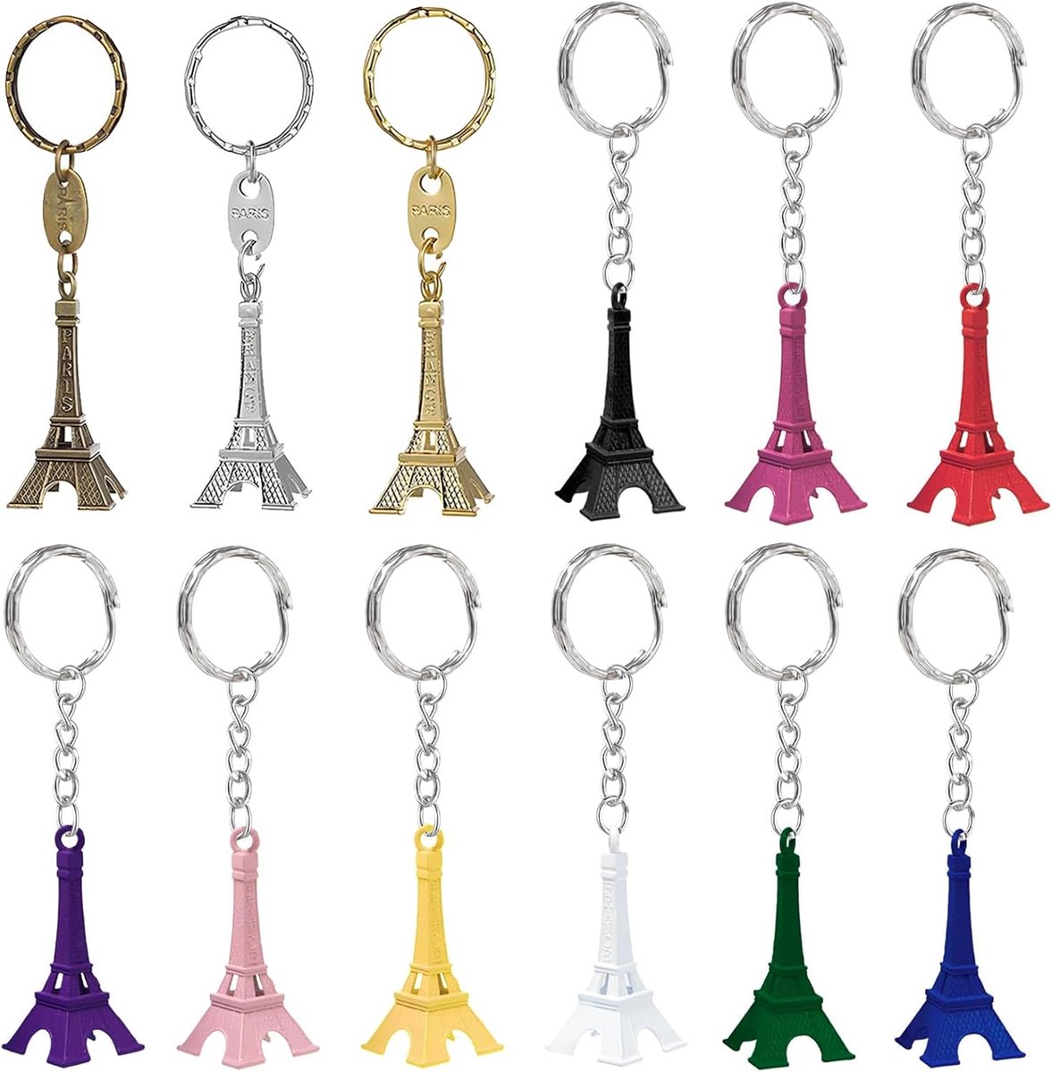 Eiffeltoren Parijs Souvenir uit Frankrijk Mini Hanger Eiffeltoren van Parijs Retro Souvenir Sleutelhanger Handtas voor Feesten en Verjaardagen, Meerkleurig