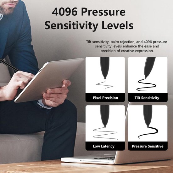 Styluspen voor Remarkable 2 met penpunten opslag, nauwkeurige pen voor Remarkable 2 met 4096 gevoeligheid, palmafwijzing, Styluspen compatibel met Remarkable/scribe/Galaxy tablet met 2pcs punt — afbeelding 3