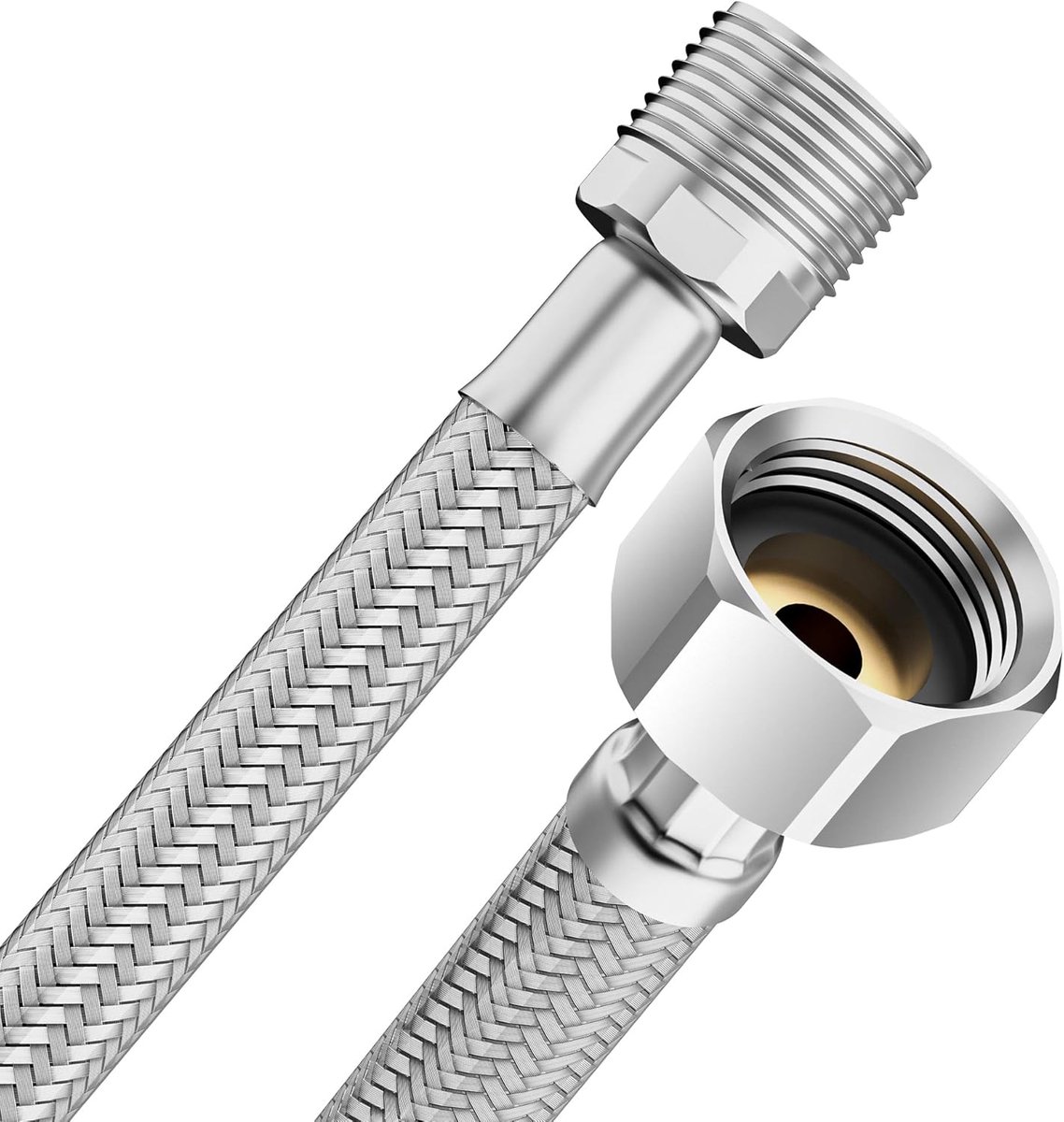 slang 3/4 inch IG x 3/4 inch AG pantserslang wartelmoer 30 cm aansluitslang armatuur flexibele slang voor kraan hoekventiel wastafel keukenkraan badkamer toilet spoelbak