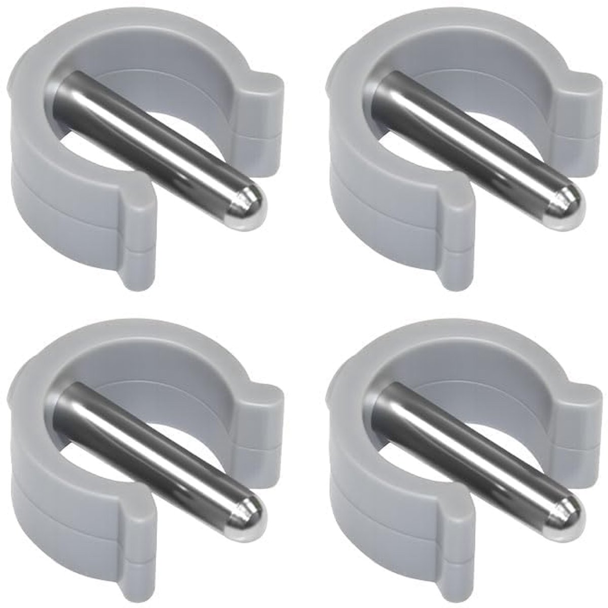 4 stuks Walker C-klem C-type gesp Accessoires Compatibel met Aidapt Commode Walker Perch Stoel 22 mm buis 25 mm pin lengte Grijs (25 mm)