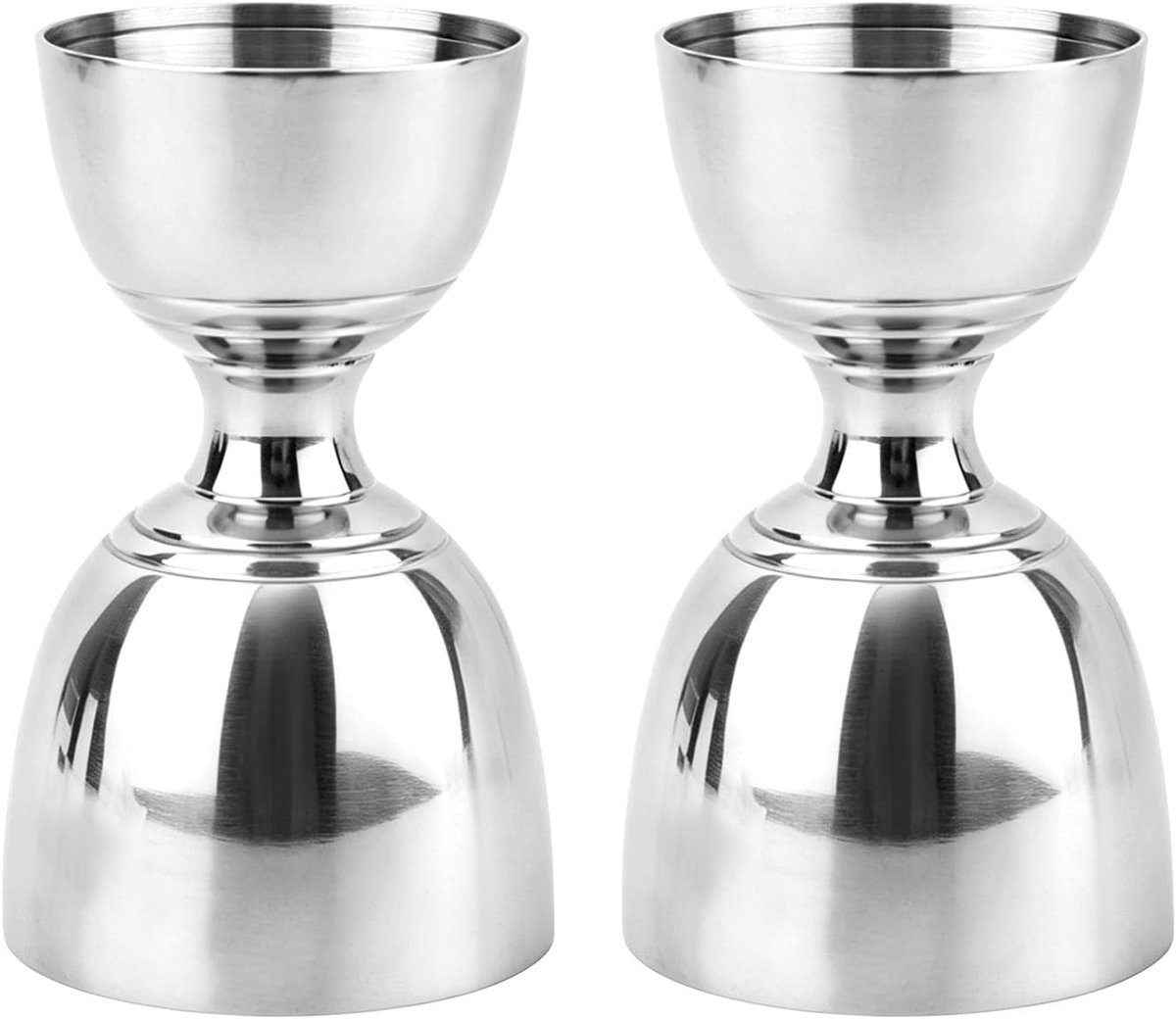 2-Delige Cocktail Maatbeker, 60 ml en 30 ml Dubbelzijdige Roestvrijstalen Maatbeker met Interne Maatverdeling Geschikt voor Thuisgebruik Professionele Bartenders Shot- en Likeurafmetingen