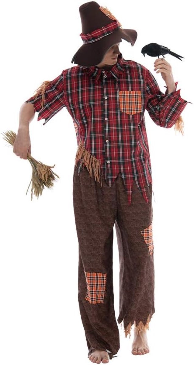 Scarecrow Verkleed kostuum volwassenen heren feestpak kleding grappig Halloween