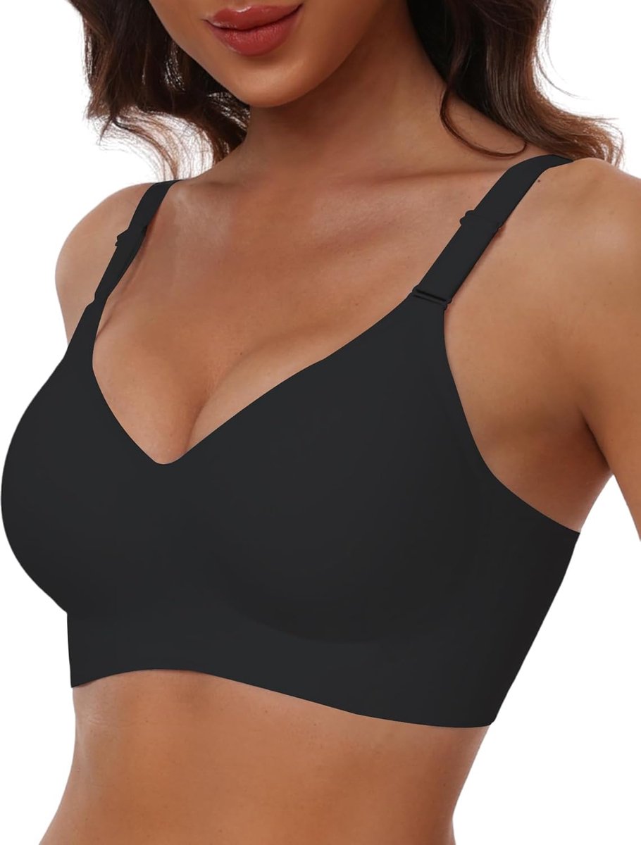 Niet-bedrade bh's voor vrouwen diepe V Naadloze Push Up BH Comfort Plunge T-shirt BH Zachte Volledige dekking Dagelijkse BH