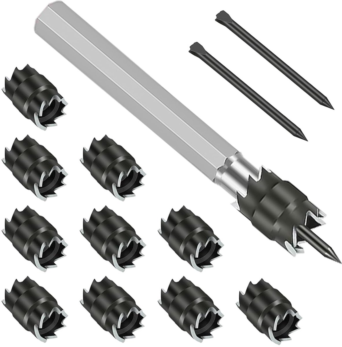 Weld Cutter Kit 13 Pack, 3/8" HSS Spot Weld Cutter Remover Boor Zeshoekige Plaatwerk Hole Cutter Remover voor Power Drill Puntlassen