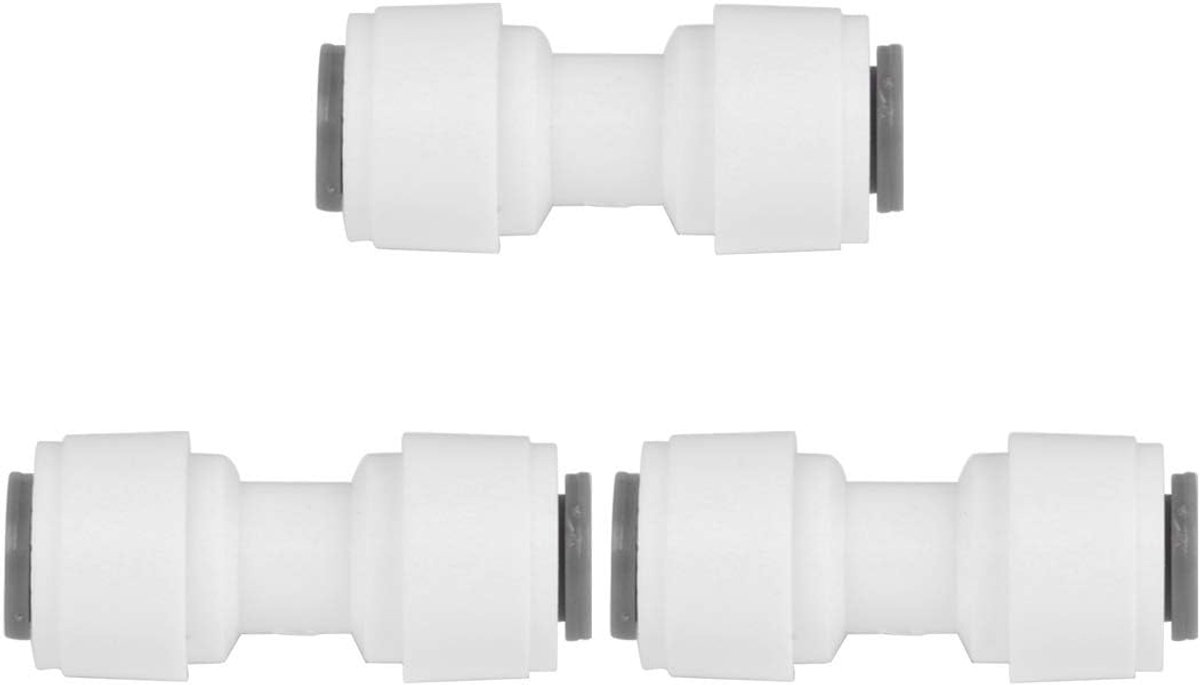 sourcing map Snelkoppeling waterpijp schroefverbindingen waterfilter slangaansluiting filterslang voor RO omgekeerde osmose-installatie Straight 1/4 inch Tube OD