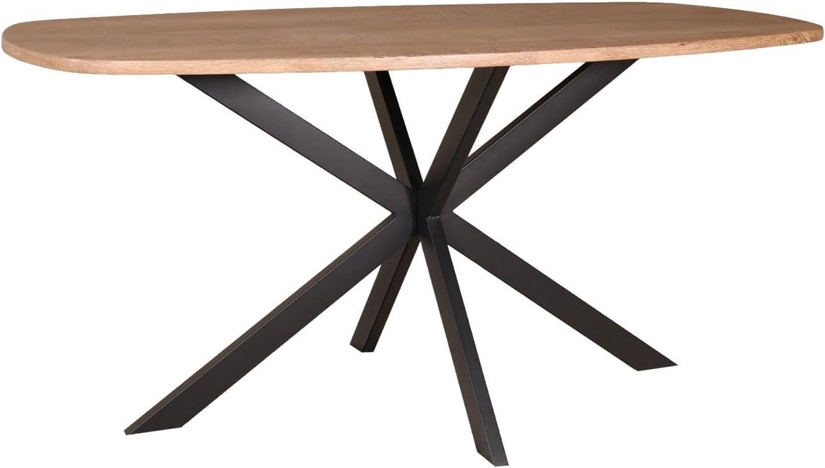 Eettafel Deens ovaal 160cm bruin Hero ovale eetkamer tafel