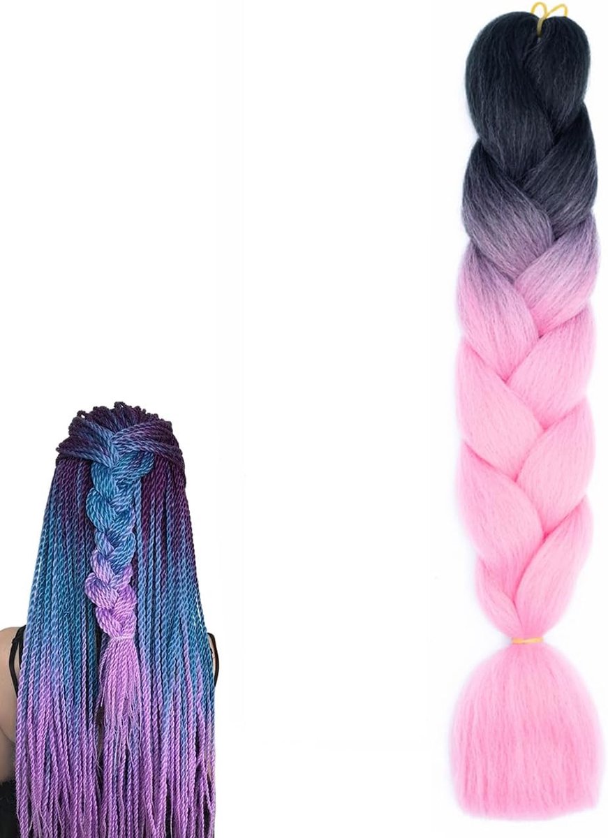 Haarextensies voor feest, gladde haarextensies, lange haarstukjes, veelkleurig haarsieraad voor vrouwen, meisjes, kinderen, feestkostuums, roze, BZ044