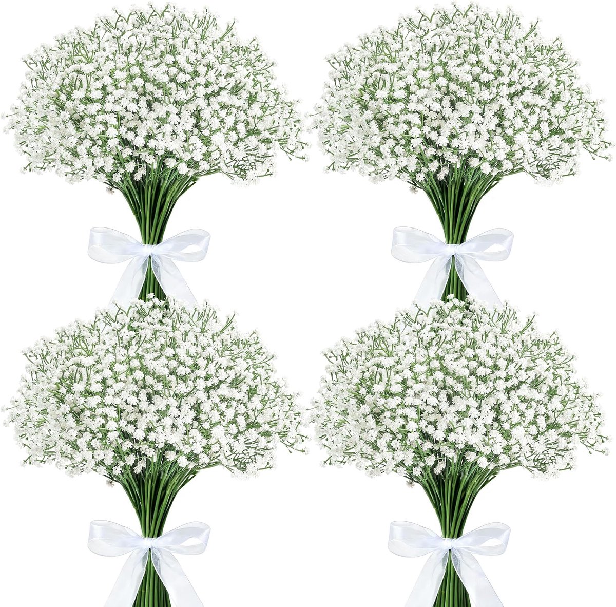 Kunstmatige Gipsbloemen 53cm Wit - UV-bestendig en Flexibel - Perfect voor Bruiloft en Woondecoratie - 24 Stuks - ShopVlot