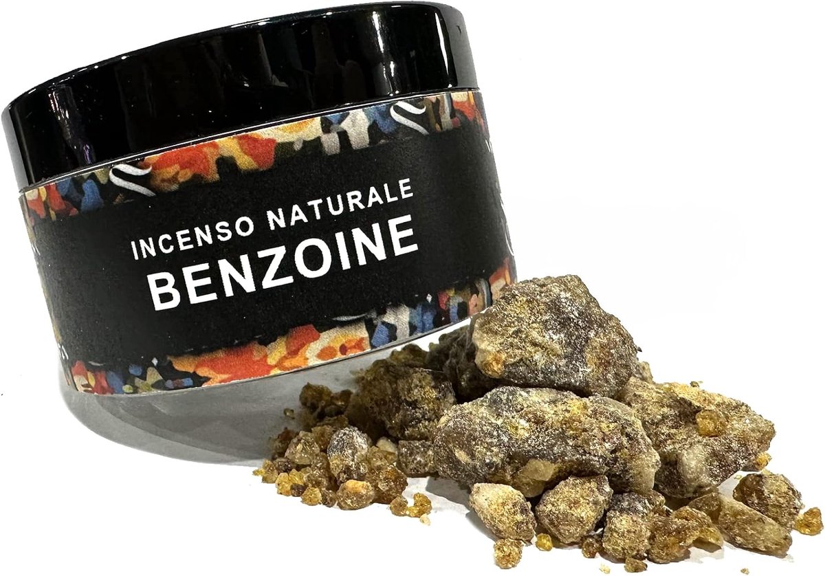 SnelShoppen - Natuurlijke wierook van pure benzoëhars zonder additieven, elegante verpakking 75 ml, rookreiniging en aromatherapie