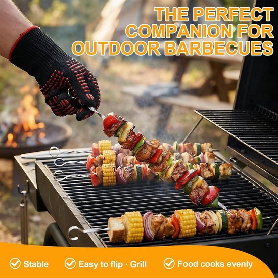 Set van 10 RVS Grillspiesen, Herbruikbare Metalen Spiesen voor BBQ, Perfect voor Kebabs, Vlees en Groenten, Lengte 43 cm, Ideaal voor Buiten en Tuinfeesten van Everdure — afbeelding 2