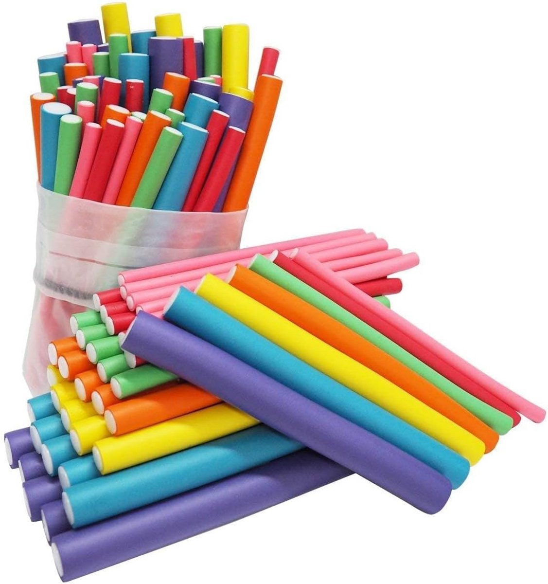 premium papillottenkrullers, voor mooie en natuurlijke krullen Om 's nachts mee te slapen, voor grote en kleine krullen (42 stuks)
