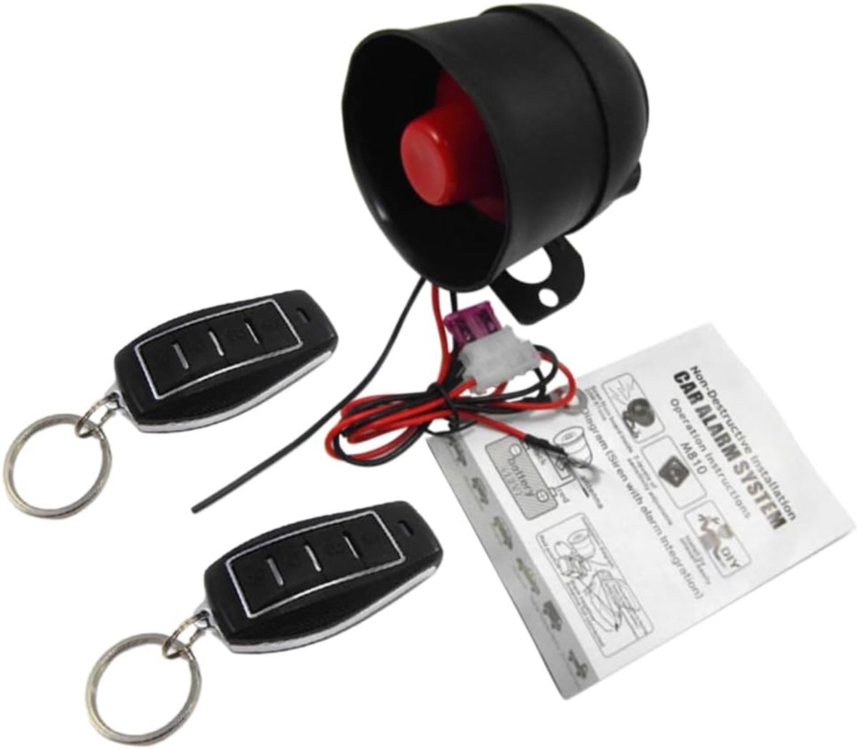 Universeel Auto Alarm Systeem met Vibratie Sensor en Twee Afstandsbedieningen