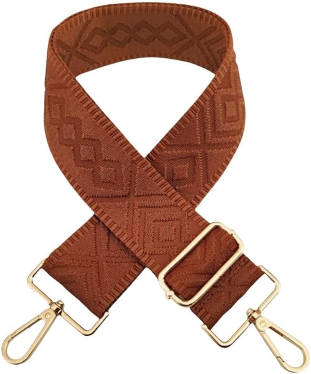 schouderriem, 72-130 cm, verstelbare vervangende riem, breed, 5 cm, schoudertasriem, effen, schouderriem voor schoudertassen, handtas, doe-het-zelf accessoires voor tas, bruin