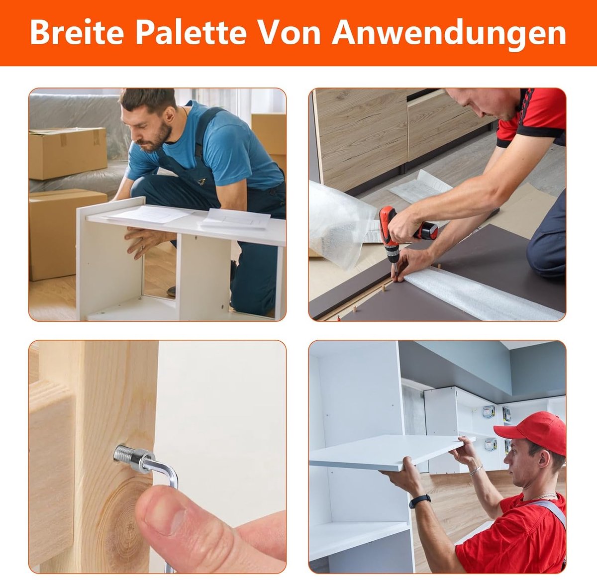 Schoef M2 M3 M4 - RVS met moeren en ringen - Stevig en duurzaam - Voor veelzijdig gebruik - ShopVlot
