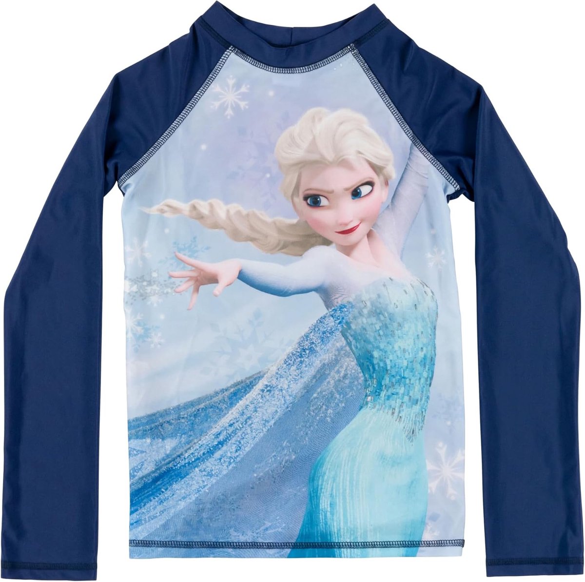 Labels IJskoningin zwemshirt met uv-bescherming 30, voor meisjes, ELSA, blauw, badshirt met lange mouwen, badmode voor kinderen, zwemkleding