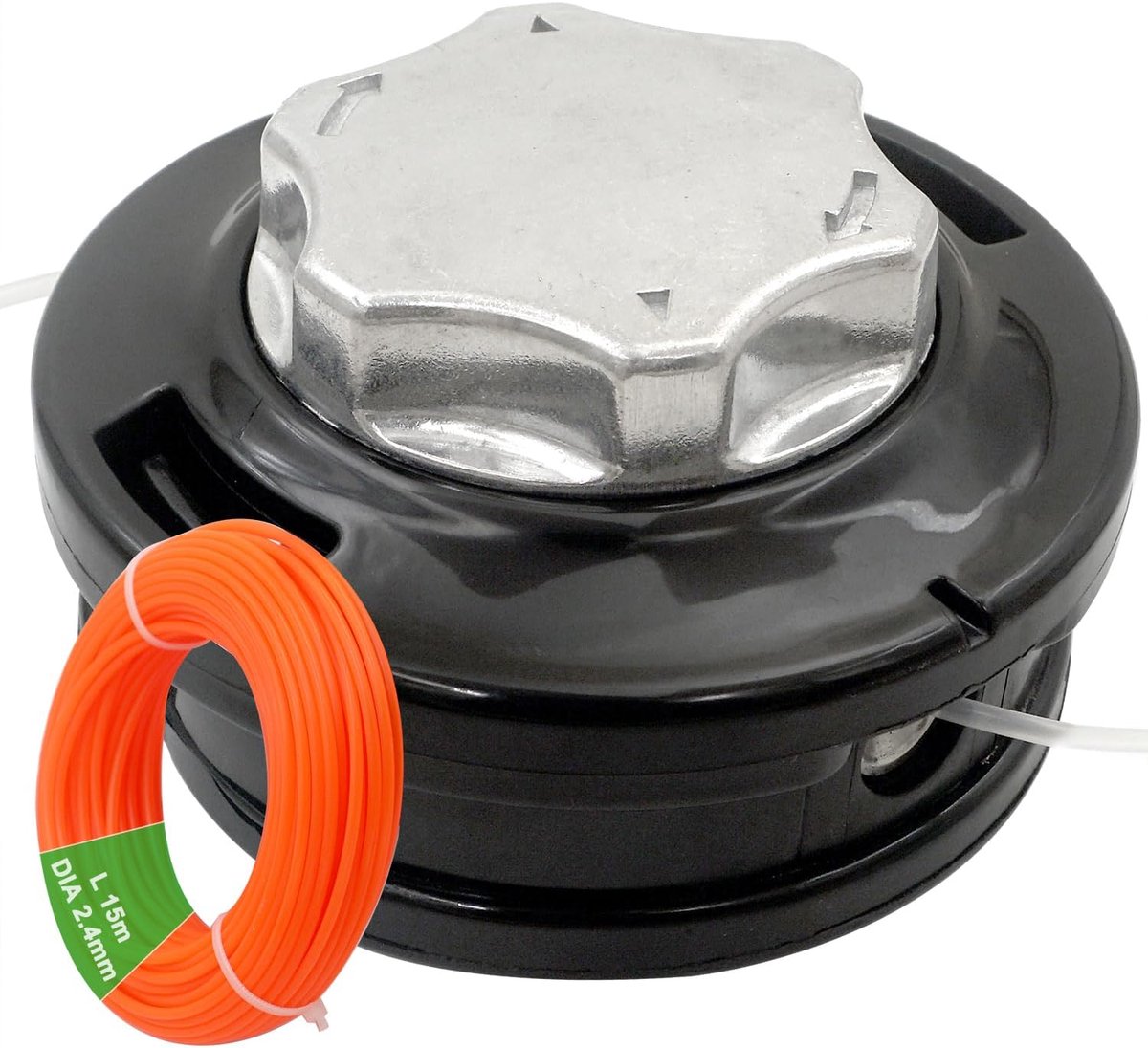 x 1.25 Linkshandige Automatische Out Line Universele Draad Vervanging Trimmer Dual 2 Line Spoel Hoofd met 15m 2.4mm Strimmer String Cord