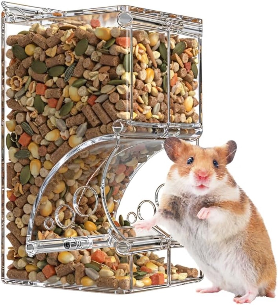 hamstervoederbak van 300 ml/400 ml, transparante voederbak voor hamsters, muizen, papegaaien, ratten en andere kleine dieren