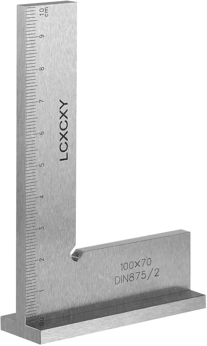 Aanleghoek 100 x 70 mm - metalen precisie - met meetlat - ideaal voor constructiewerk - ShopVlot
