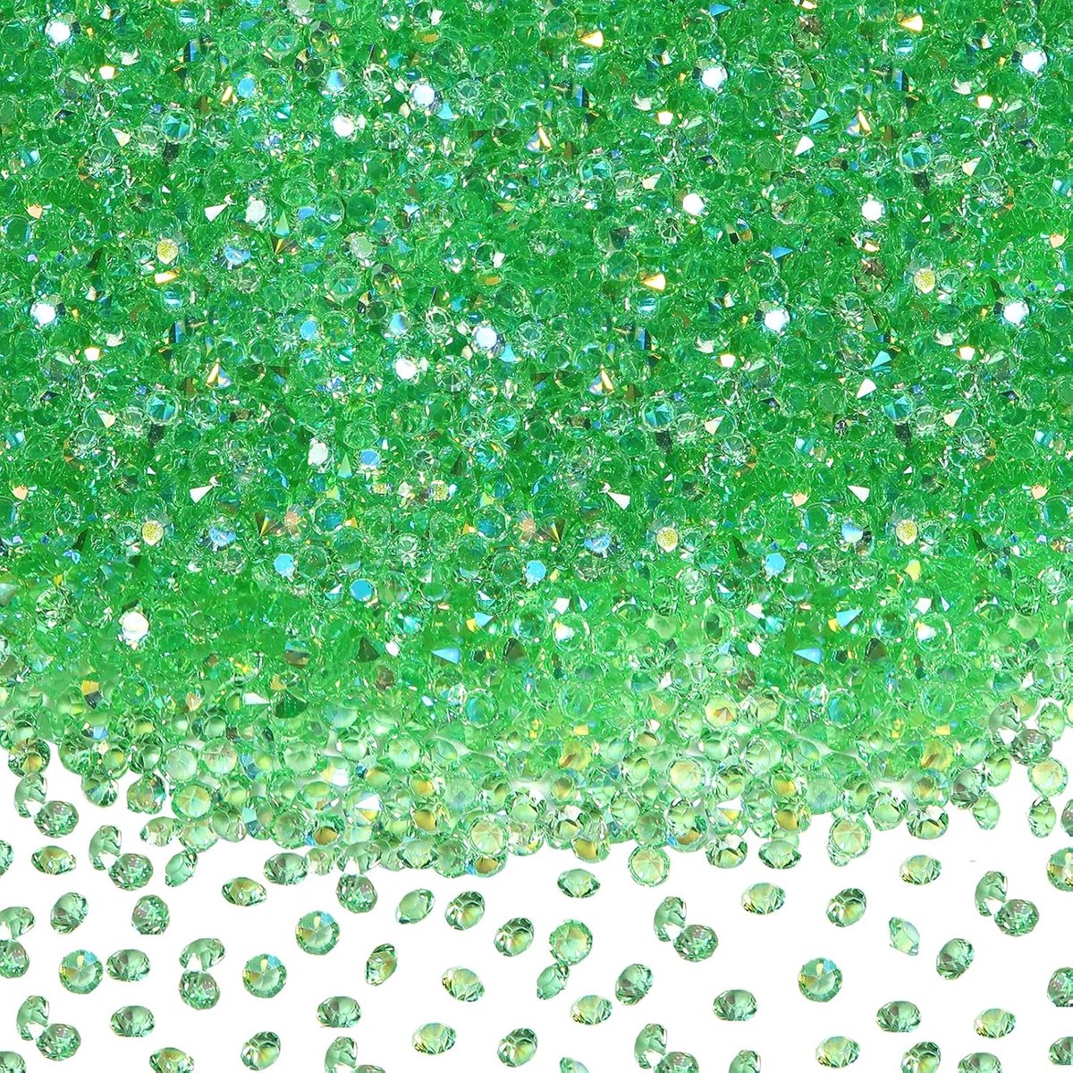 12000 stuks 3 mm AB groene acryl kristallen decoratieve diamanten tafelstrooier confetti heldere strass-steentjes voor tafeldecoratie bruiloft bruid decoratie vaaskralen